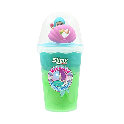 SLIMY Mermaid Collectible - 155g Original Slimy Slime Spielmasse, sicherer Spielspaß für Kinder mit Schleim in Grün/Türkis inkl. lustiger Meerjungfrau Sammelfigur (Spielzeug ab 5 Jahre)