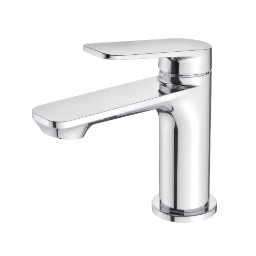 BELZ Waschtischarmatur Chrom Massivmessing, Wasserhahn Bad Einhebelmischer | Bleifrei & Rostfrei, Wassersparend 40%, Keramikkartusche 500.000 Zyklen, Tropffrei, Leise & Spritzfrei, Pflegeleicht