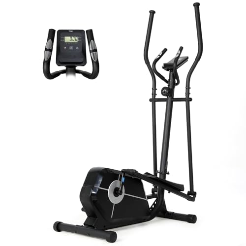 Novonova Crosstrainer für Zuhause mit 280mm Schrittlänge, 8 Magnetwiderstandsstufen Ellipsentrainer, Home Fitness Ellipsentrainer mit LCD Display und Pulssensor, NV-9304