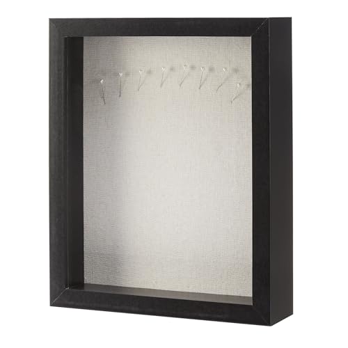 Amazon Basics Rechteckiger Schaukasten/Bilderrahmen aus Holz, 20cm x 25,4cm, Schwarz