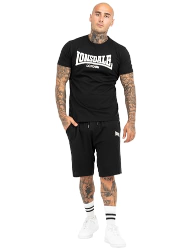 Lonsdale Men's MOY T-Shirt & Shorts, Black/White, M