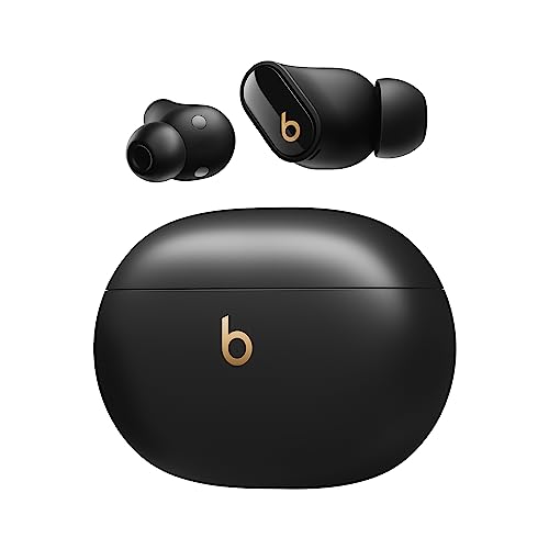 Beats Studio Buds + | Komplett kabellose Noise Cancelling In-Ear Kopfhörer, verbesserte Apple & Android Kompatibilität, eingebautes Mikrofon, Schweiß-beständige Bluetooth - Schwarz/Gold