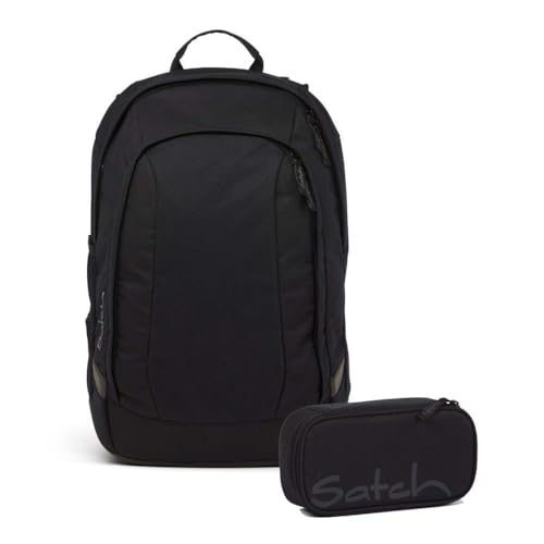 Satch Air Schulrucksack Set 2tlg. inkl. Schlamperbox (Blackjack)