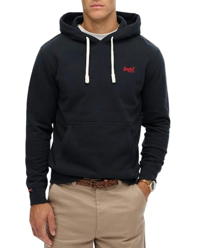 Superdry Herren Essential Logo Classic Hoodie Finster Marineblau/Rot XL
