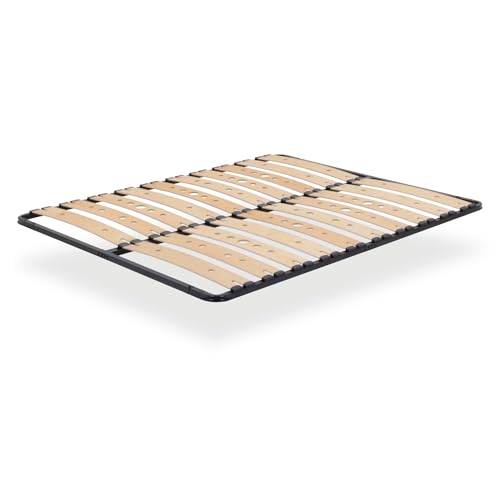 i-flair Lattenrost Austen 180x200 cm – Stabiler Lattenrahmen mit Metallrahmen & perforierten Holzlatten aus Birkenholz für optimale Belüftung – einfache Montage – Modell IF17