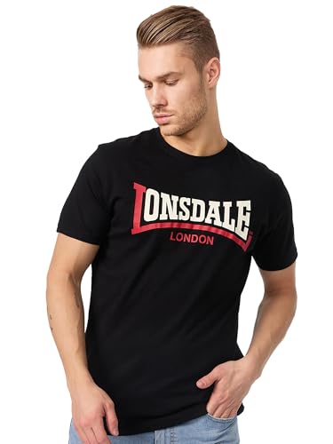 Lonsdale Herren T-Shirt Normale Passform Two Tone XL, Black
