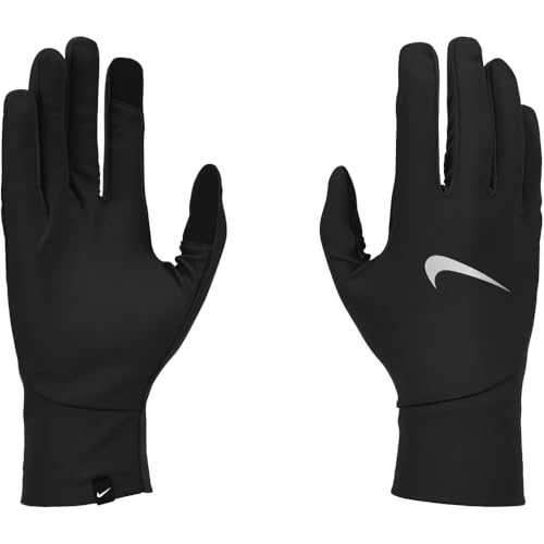 Nike Herren Pacer Lightwei Running-Handschuhe, Black/Black/Silver, M