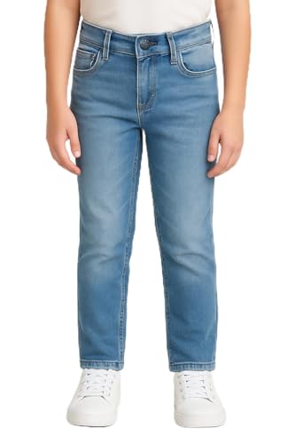 JEEL Boy Jeans - Regular-Fit Straight-Cut - Unisex Kinder-Jeans für Junge und Mädchen - Stretch Jeans 2-Light Blue 146
