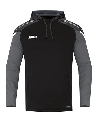 JAKO Herren Kapuzensweatshirt Performance, Schwarz/Anthra Light, L
