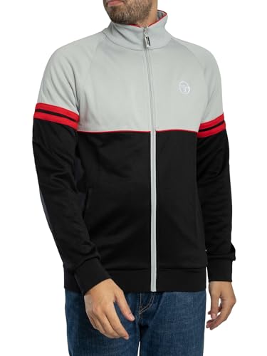 Sergio Tacchini Herren Orion-Trainingsjacke, Grey/Black/Red, L