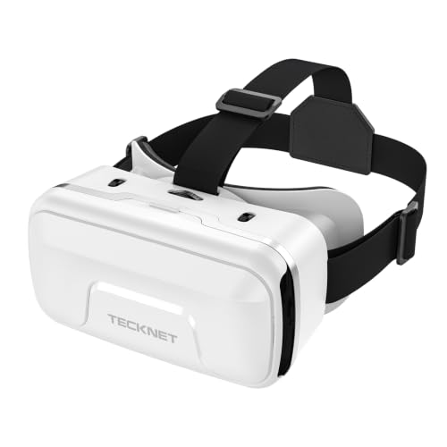 TECKNET VR Brille für Handys, 3D Virtual Reality-Brille mit HD 110° FOV, Anti-Blaulicht & einstellbaren Gängen, Komfortables VR-Glasses für iPhones, Samsung und Android-Smartphones (4.7-7.2 Zoll)