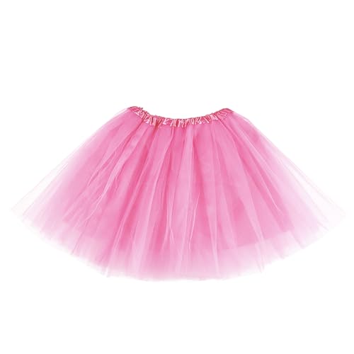 Tütü Damen,80er Jahre Outfit Tüllrock Rosa Ballett Tutu Rock Pink Herren Tüll Kleid Tulle Skirt Women Kostüm Erwachsene Petticoat Group Team (DE/NL/SE/PL, Bundweite, 52, Regular, Regular, Rosa)