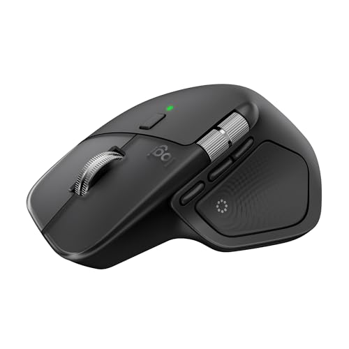 Logitech MX Master 4, ergonomische kabellose Maus mit fortschrittlichem, leistungsstarkem, haptischem Feedback, ultraschnellem Scrollen, Laden über USB-C, Bluetooth, Windows, MacOS – Schwarz