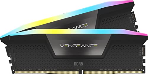 Corsair VENGEANCE RGB DDR5 RAM 32GB (2x16GB) 6000MHz CL36 Intel XMP iCUE Kompatibel Computer Speicher - Schwarz (CMH32GX5M2E6000C36)