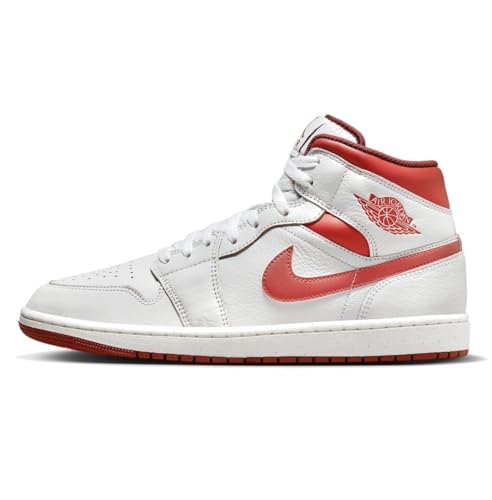 NIKE Air Jordan 1 Mid Herren-Sneaker, Rotes Segel Weiße Düne Langusten, 44 EU