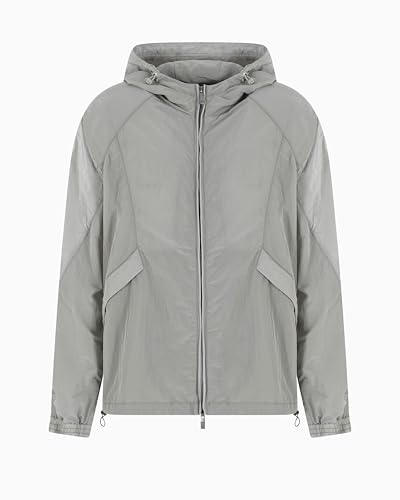 Armani Exchange Men's Urban Heighs, Color Contrast, Logo tab, Blouson Jacket, Grey, S