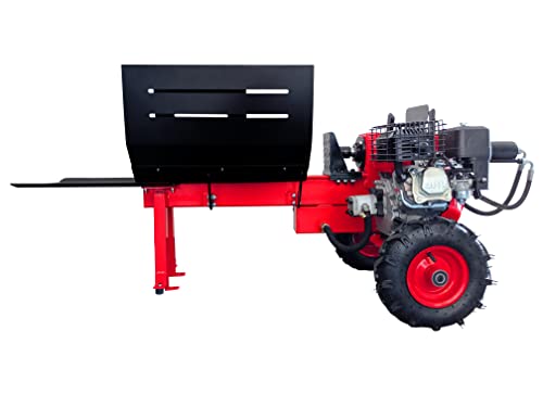 CROSSFER Holzspalter HLS12T-G6.5/NT21 hydraulisch / 12 Tonnen Spaltkraft / 6,5PS Benzinmotor OHV 4 Takt luftgekühlt / 52cm Spaltlänge/Zweihand Bedienung/Luftbereifung/Hydraulikspalter