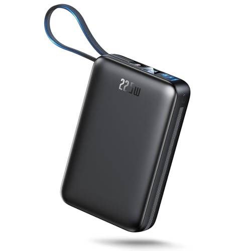 26800mAh Power Bank, PD 22,5W Powerbank mit Integriertem USB C Kabel
