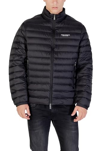 Armani Exchange Men's Essential, Light Padding Milano-New York Side Logo Jacket, Black, L