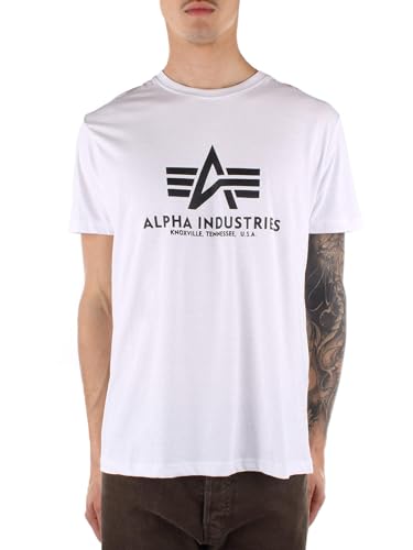 Alpha Industries Herren Basic T-Shirt, Weiß (White 09), Medium