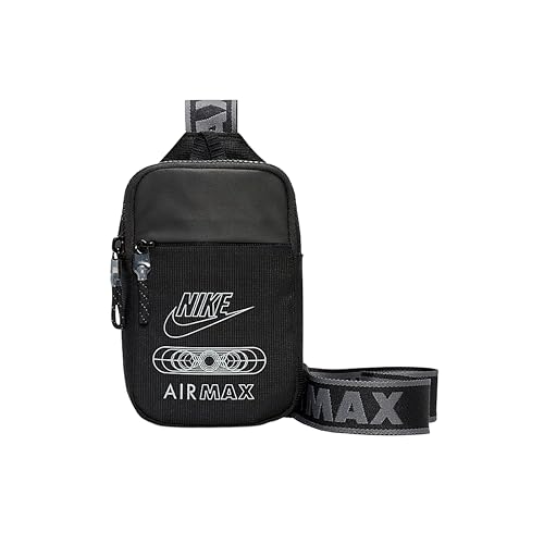 Nike Air Max Mini-Umhängetasche für Erwachsene, Unisex, FQ0232 010, Schwarz/Schwarz/Reflect Silver, Schlingenstil