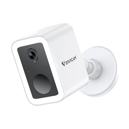 VSTARCAM 2K Überwachungskamera außen & innen, Magnetische Halterung, Kostenloser Cloud-Speicher, Spotlight & Sirene, KI-Bewegungserkennung, 1-6 Monate Akkulaufzeit, 2,4/5GHz WiFi, Farbnachtsicht,IP67