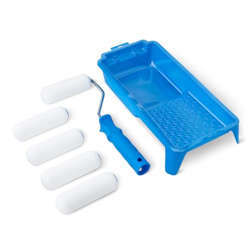 Amazon Basics Schaumstoff-Farbroller-Set, 10,2-cm-Roller, 8 Stück