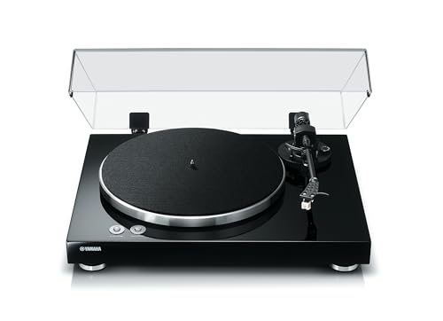 Yamaha TT-S303 HiFi-Plattenspieler mit Riemenantrieb für Vinyl, integriertem Vorverstärker und umschaltbarem Phono- und Line-Ausgang – In Schwarz