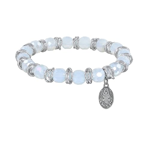 Konplott Armband elastisch Festival weiß antik Silber