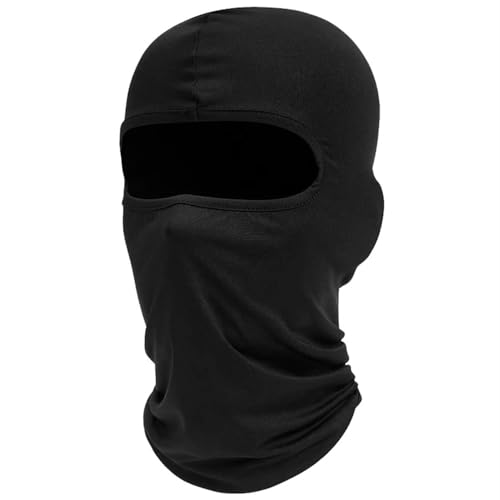zaknszan Balaclava Gesichtshaube, Winddicht Warm, UV-Schutz Fahrrad Sturmmaske, Motorrad Radfahren Ski Sturmhaube, Unisex Männer Frauen(Schwarz)