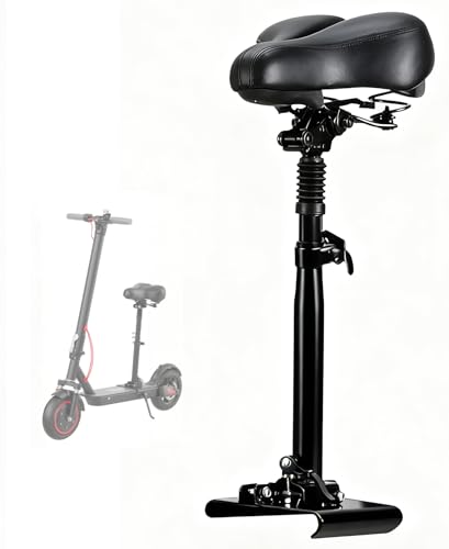Elektrorollersitz für Erwachsene, Elektro Scooter Sitz für 13cm-19cm, Scooter Sitzkissen geschwungenen Rändern Fußbretter, 55-68cm Höhenverstellbar, faltbar, Sattel für Roller, Fahrradsitz Rollersitz