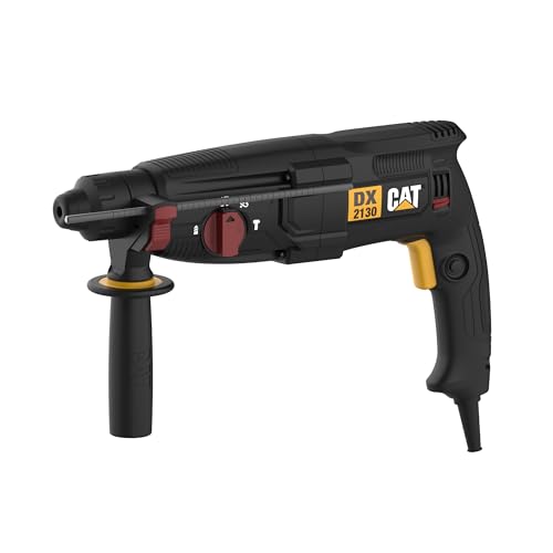 CAT DX2130 Bohrhammer 900W, SDS-plus, 3.2 Joule Schlagenergie, 4-In-1 Funktionen, 28mm Bohrleistung, (inkl. Meißel- und Bohrersatz)