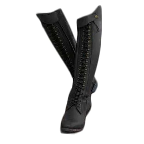 LNNLOO Thermo-Reitstiefel (34–43), Kniehohe Reitstiefel, Schnürung + Spitze Zehenpartie, rutschfest + Wasserdicht, Niedriger Absatz (1–3 cm), Für Unisex/Winter,40,Black
