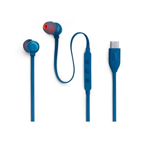 JBL Tune 310 C Kopfhörer – Kabelgebundene In-Ear-Kopfhörer mit JBL Pure Bass Sound, Mikrofon und USB-C-Anschluss – Blau