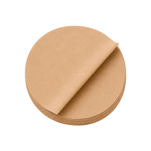 100 Stück 15cm Airfryer Backpapier für 3-5L, Rund, Nicht-Perforiert Braun
