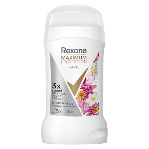 Rexona Maximum Protection Anti Transpirant Stick Bright Bouquet Deodorant mit 96 Stunden Schutz gegen starkes Schwitzen und Körpergeruch 50 ml