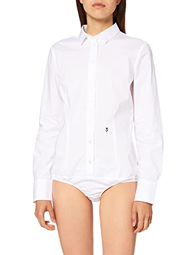 Seidensticker Damen Women Slim Longsleeve Stretch Bluse, Weiß(080620), 42 EU
