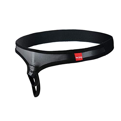 Herren String Tanga Dessous Erotische Extreme G-Strings Offen Vorderseite Schwarz Sexy Mesh Tanga Slips Unterwäsche T-Back Tanga Ouvert Mini String (M, Schwarz)