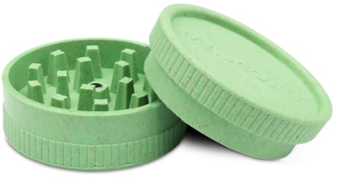Mascotte® Hanf Grinder Grün 40mm | Crusher für Kräuter und Tabak | Kompakte Mühle | Gewürzmühle für Gewürze und Herb | 2-Teiliges Set