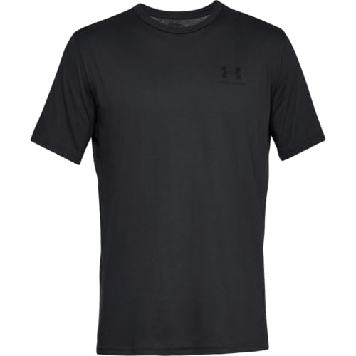 Under Armour Herren Logo Tank sportliches Muskelshirt aus superweichem Stoff, ärmelloses Sportshirt mit loser Passform, Black 2XL Sportstyle Left Chest