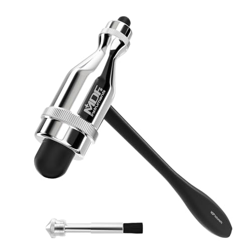 MDF Instruments Trömner Reflexhammer mit integriertem Pinsel – leichter HDP-Griff – Schwarz (MDF555P-11)
