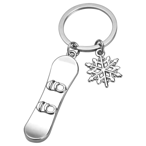 ARFUKA Schlüsselanhänger Edelstahl Auto Schlüsselanhänger Snowboard Anhänger Metall Keychain Schlüsselbund Geburtstag Weihnachtsgeschenke für Männer und Frauen