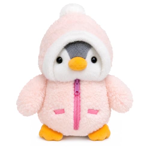 MorLuks Kuscheltier Pinguin, Süßer Plüschtier 25cm, Pinguin mit Hut Stofftier zum Kuscheln & Spielen, Lustiges Puppe Innenraumdekoration Geschenk für Fans Kinder Erwachsene