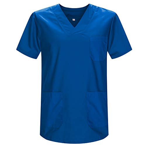 MISEMIYA - Medizinische Uniformen Unisex Top Krankenschwester Krankenhaus Berufskleidung - 3XL, Azul 37