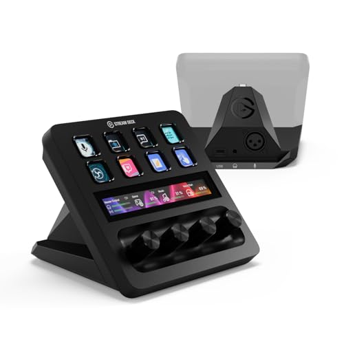 Elgato Stream Deck + XLR - Audio-Mixer & Controller, XLR-zu-USB-Mikrofon-Schnittstelle, Kompatibel mit jedem XLR-Mikrofon für Podcasting, Streaming, Drehregler und LCD-Tasten, PC/Mac