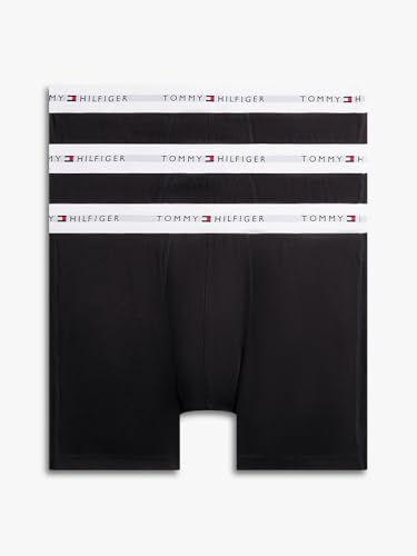 Tommy Hilfiger Herren 3er Pack Boxershorts Briefs mit Logobund, Schwarz (Black/Black/Black White Wb), XL