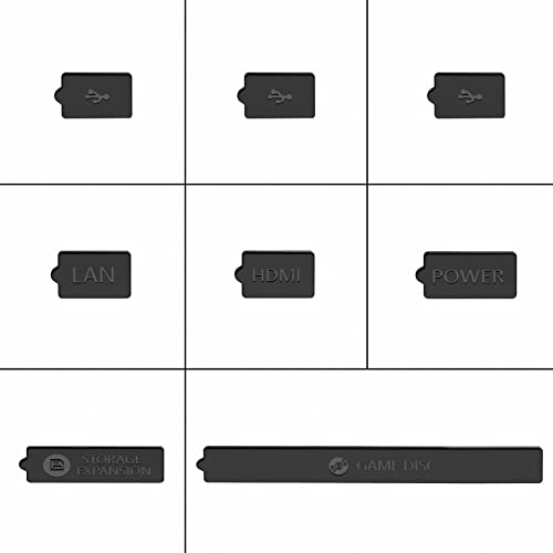 GAMSURFING Silicon Staubstopfenabdeckung für Xbox Series X/S-Konsolenanschluss, USB-HDMI-Anti-Staub-Stecker Silikonstaubabdeckungsabdeckung Staubstaub-Hülle Kits Zubehör für Xbox-Serie [Black]