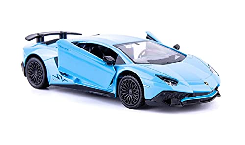 TGRCM-CZ 1/36 Skala Lamborghini Aventador LP700-4 Casting Car Modell, Zink Legierung Spielzeugauto für Kinder, Pull Back Fahrzeuge Spielzeugauto für Kleinkinder Kinder Jungen Mädchen Geschenk(Blau)