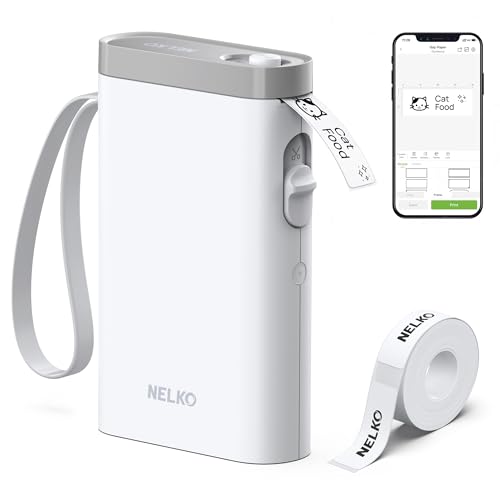 Nelko Etikettendrucker,Bluetooth P21 Selbstklebendes Etikettiergerät Weiß