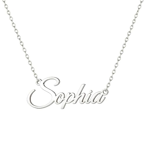 Custom4U kette mit Namen Personalisierte kette Anhänger für Damen